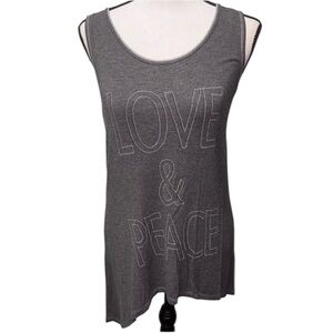 Vanilla Sugar Love & Peace Graphic Muscle Tank Top Size Small